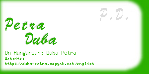 petra duba business card